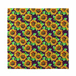 Purple Trippy Sunflower Pattern Print Silk Bandana