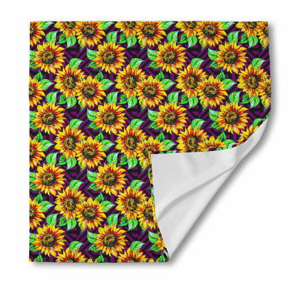Purple Trippy Sunflower Pattern Print Silk Bandana