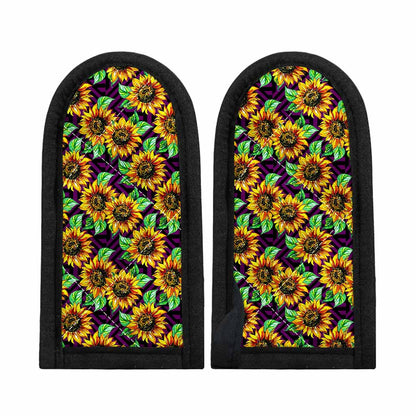 Purple Trippy Sunflower Pattern Print Skillet Handle Cover