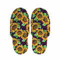 Purple Trippy Sunflower Pattern Print Slippers