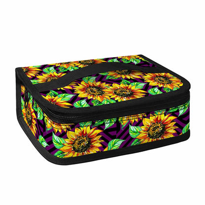 Purple Trippy Sunflower Pattern Print Small Lunch Bag