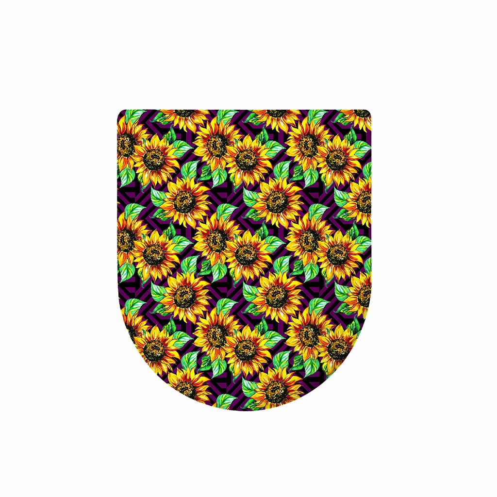 Purple Trippy Sunflower Pattern Print Toilet Lid Cover