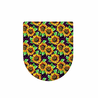 Purple Trippy Sunflower Pattern Print Toilet Lid Cover