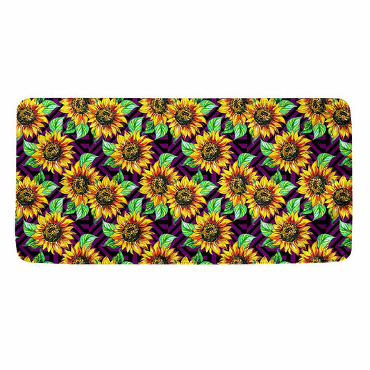 Purple Trippy Sunflower Pattern Print Towel