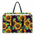 Purple Trippy Sunflower Pattern Print Utility Tote Bag