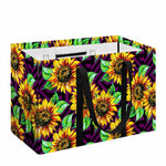 Purple Trippy Sunflower Pattern Print Utility Tote Bag