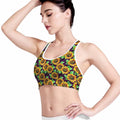Purple Trippy Sunflower Pattern Print Women's Sports Bra