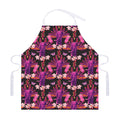 Purple Tropical Elephant Pattern Print Adjustable Apron