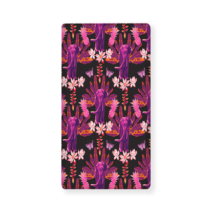 Purple Tropical Elephant Pattern Print Baby Crib Sheet
