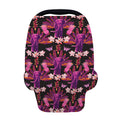 Purple Tropical Elephant Pattern Print Baby Seat Cover