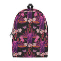 Purple Tropical Elephant Pattern Print School Backpack