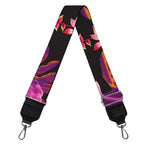 Purple Tropical Elephant Pattern Print Bag Strap