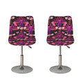 Purple Tropical Elephant Pattern Print Bar Stool Covers