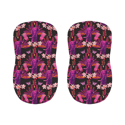 Purple Tropical Elephant Pattern Print Bar Stool Covers