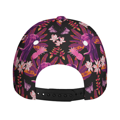 Purple Tropical Elephant Pattern Print Baseball Cap