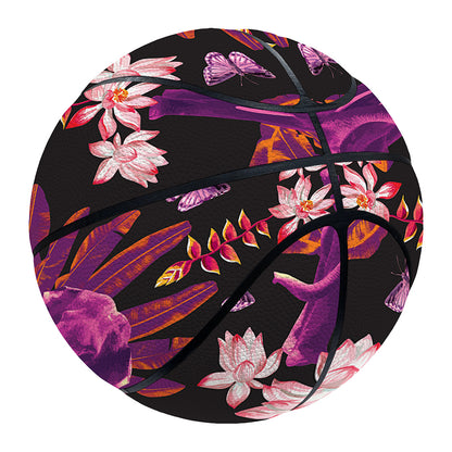 Purple Tropical Elephant Pattern Print Basketball