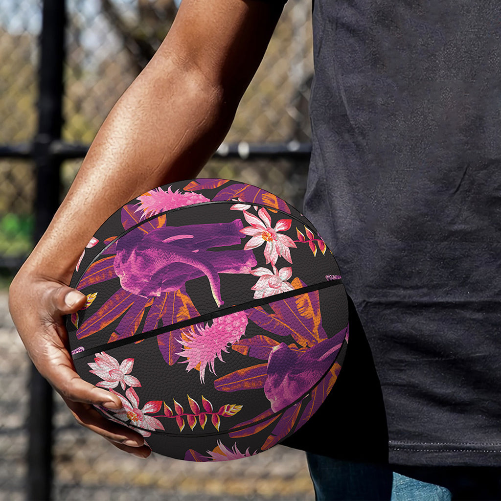 Purple Tropical Elephant Pattern Print Basketball