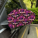 Purple Tropical Elephant Pattern Print Car Side Mirror Covers