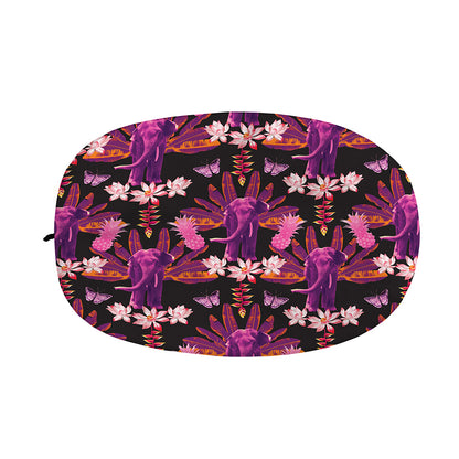 Purple Tropical Elephant Pattern Print Car Side Mirror Covers