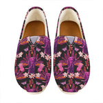 Purple Tropical Elephant Pattern Print Casual Shoes
