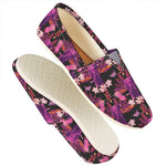 Purple Tropical Elephant Pattern Print Casual Shoes