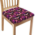 Purple Tropical Elephant Pattern Print Chair Cushion Cover