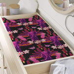 Purple Tropical Elephant Pattern Print Changing Pad Cover
