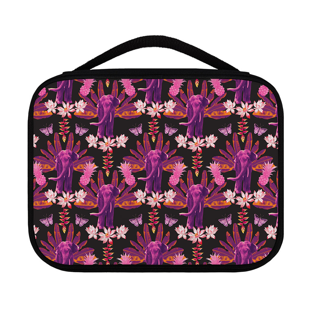 Purple Tropical Elephant Pattern Print Classic Bible Case