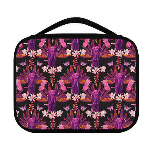 Purple Tropical Elephant Pattern Print Classic Bible Case
