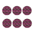 Purple Tropical Elephant Pattern Print Coaster Set