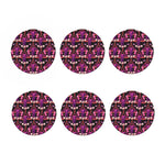 Purple Tropical Elephant Pattern Print Coaster Set