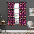 Purple Tropical Elephant Pattern Print Grommet Curtain Panels