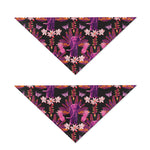 Purple Tropical Elephant Pattern Print Dog Bandana