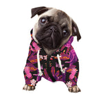 Purple Tropical Elephant Pattern Print Dog Zip Up Hoodie