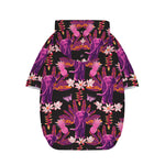 Purple Tropical Elephant Pattern Print Dog Zip Up Hoodie