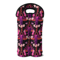 Purple Tropical Elephant Pattern Print Double Neoprene Wine Tote