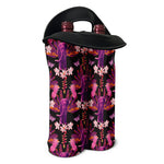 Purple Tropical Elephant Pattern Print Double Neoprene Wine Tote