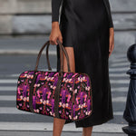 Purple Tropical Elephant Pattern Print Duffle Bag