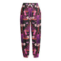 Purple Tropical Elephant Pattern Print Fleece Lined Knit Pants