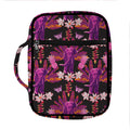 Purple Tropical Elephant Pattern Print Front Pocket Bible Bag