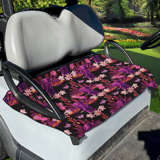 Purple Tropical Elephant Pattern Print Golf Cart Seat Cover