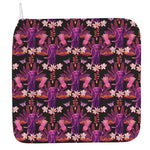 Purple Tropical Elephant Pattern Print Hand Towel