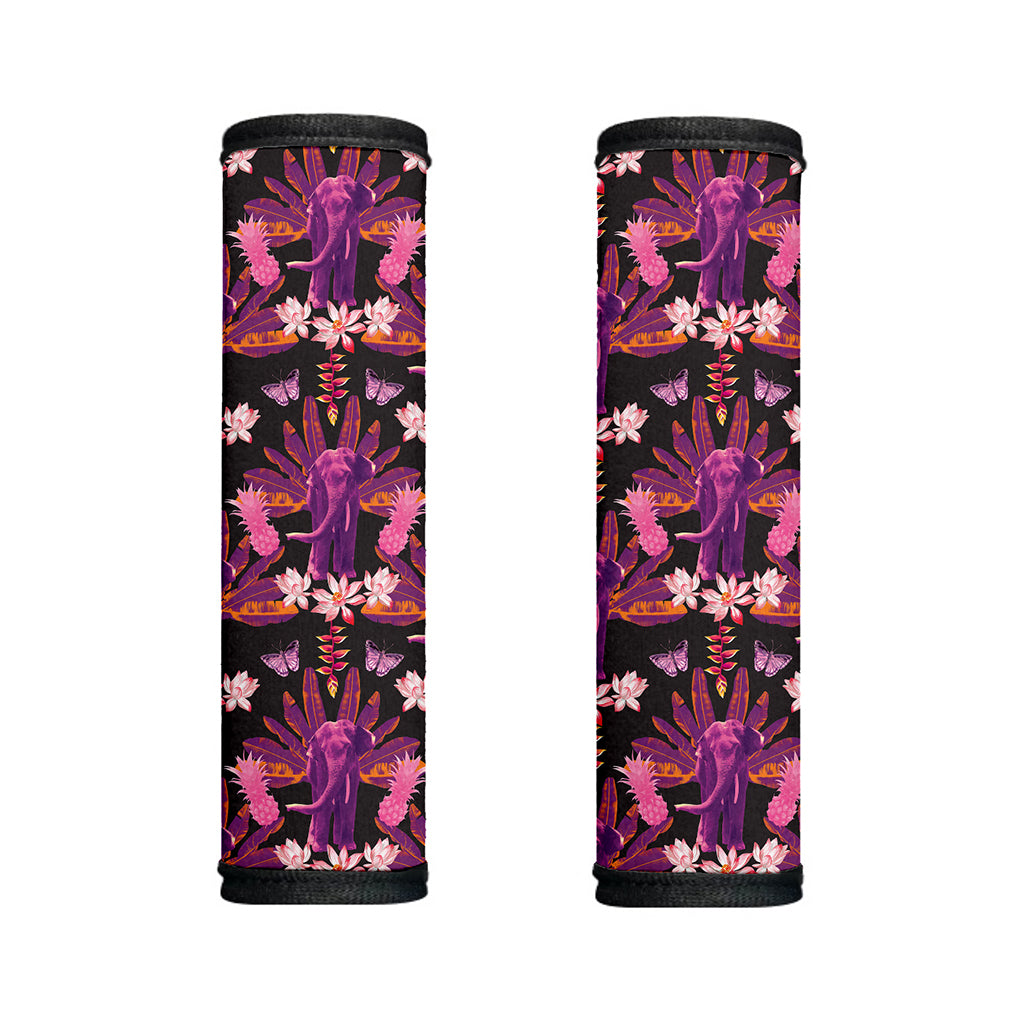 Purple Tropical Elephant Pattern Print Handle Covers