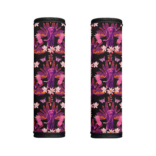 Purple Tropical Elephant Pattern Print Handle Covers