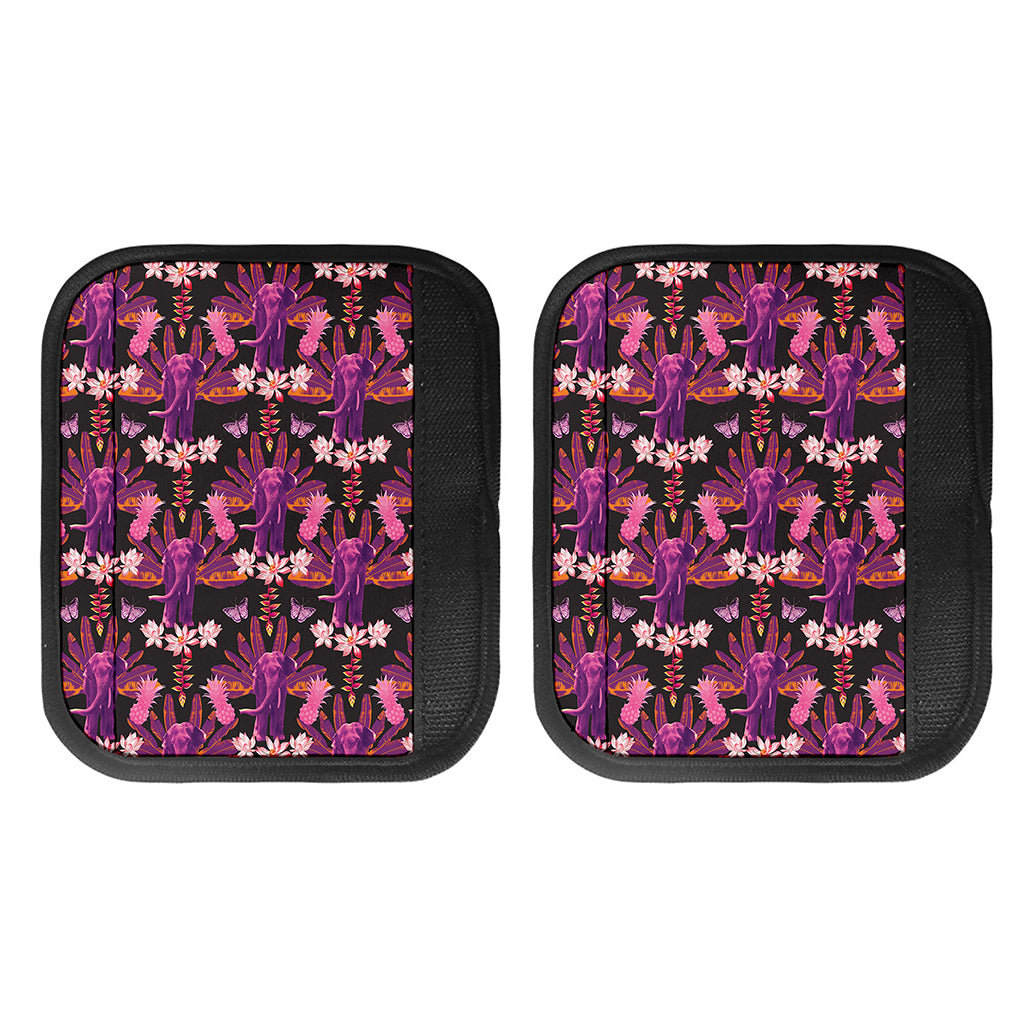 Purple Tropical Elephant Pattern Print Handle Covers