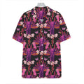 Purple Tropical Elephant Pattern Print Hawaiian Shirt