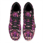 Purple Tropical Elephant Pattern Print High Top Leather Sneakers