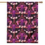 Purple Tropical Elephant Pattern Print House Flag