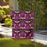 Purple Tropical Elephant Pattern Print House Flag
