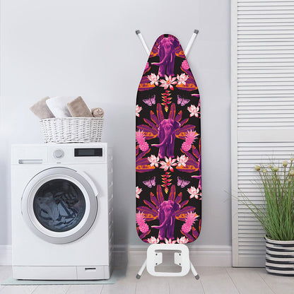 Purple Tropical Elephant Pattern Print Ironing Board Cover